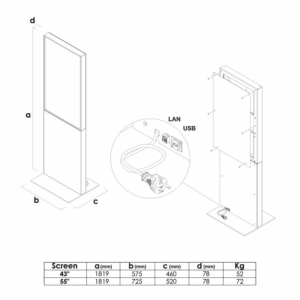 Smart Line Digitale Infotstele Mit 43" Samsung-Bildschirm Und Touchscreen Weiß – Bild 6