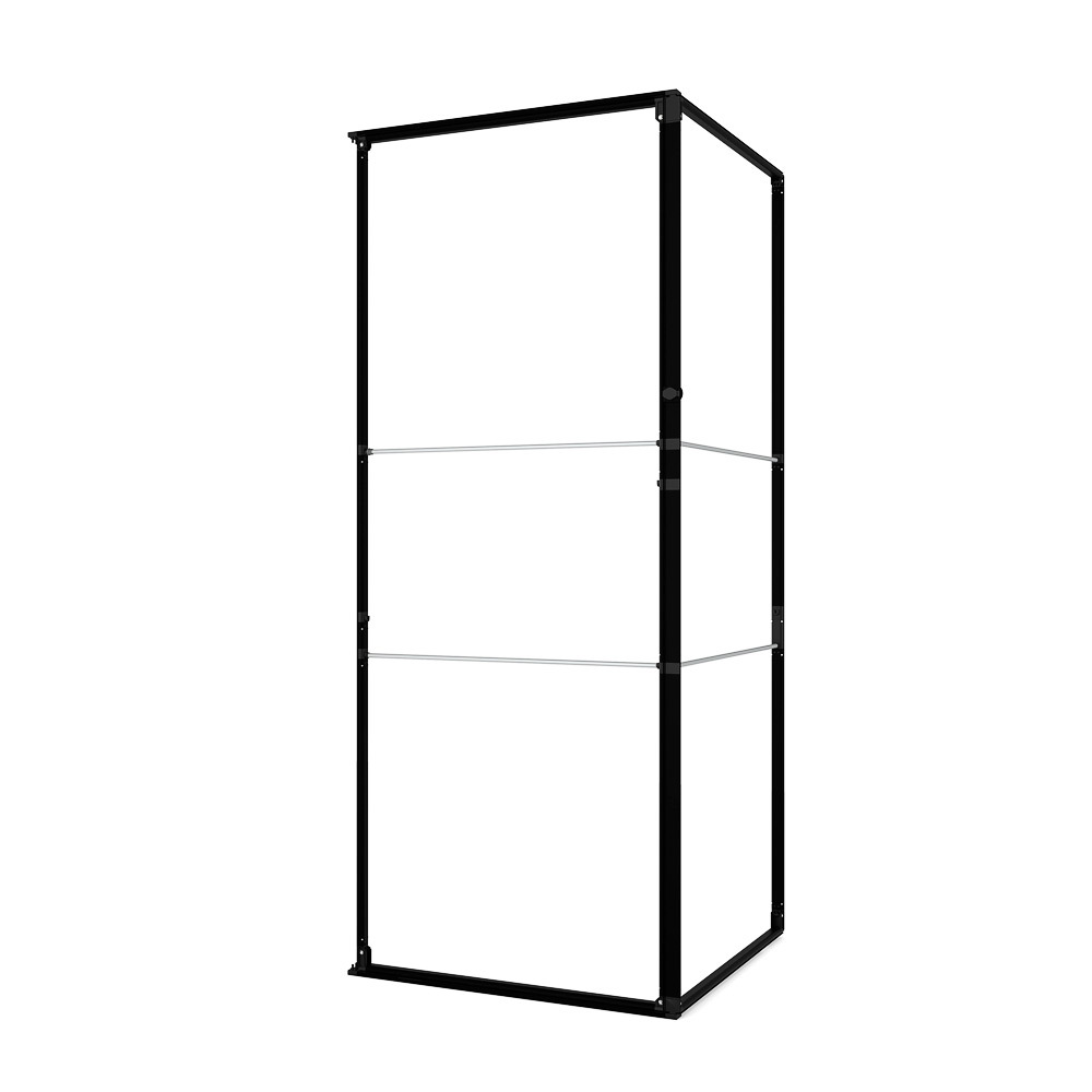 FlexFrame Stauraum Set 100 x 250 cm Schwarz (inkl. Extension Set 50 cm) – Bild 4