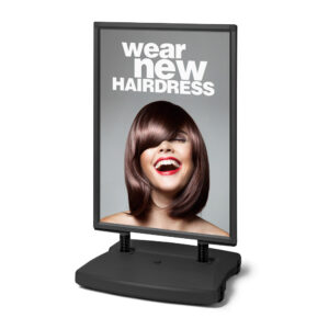 Windtalker® City (Schwarz). Kundenstopper A0 wetterfest